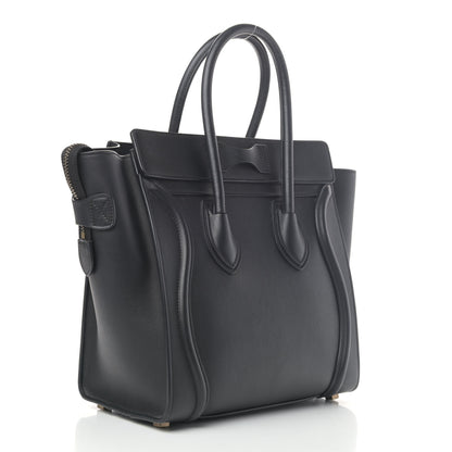 Celine Smooth Calfskin Micro Luggage Black 2 of 4