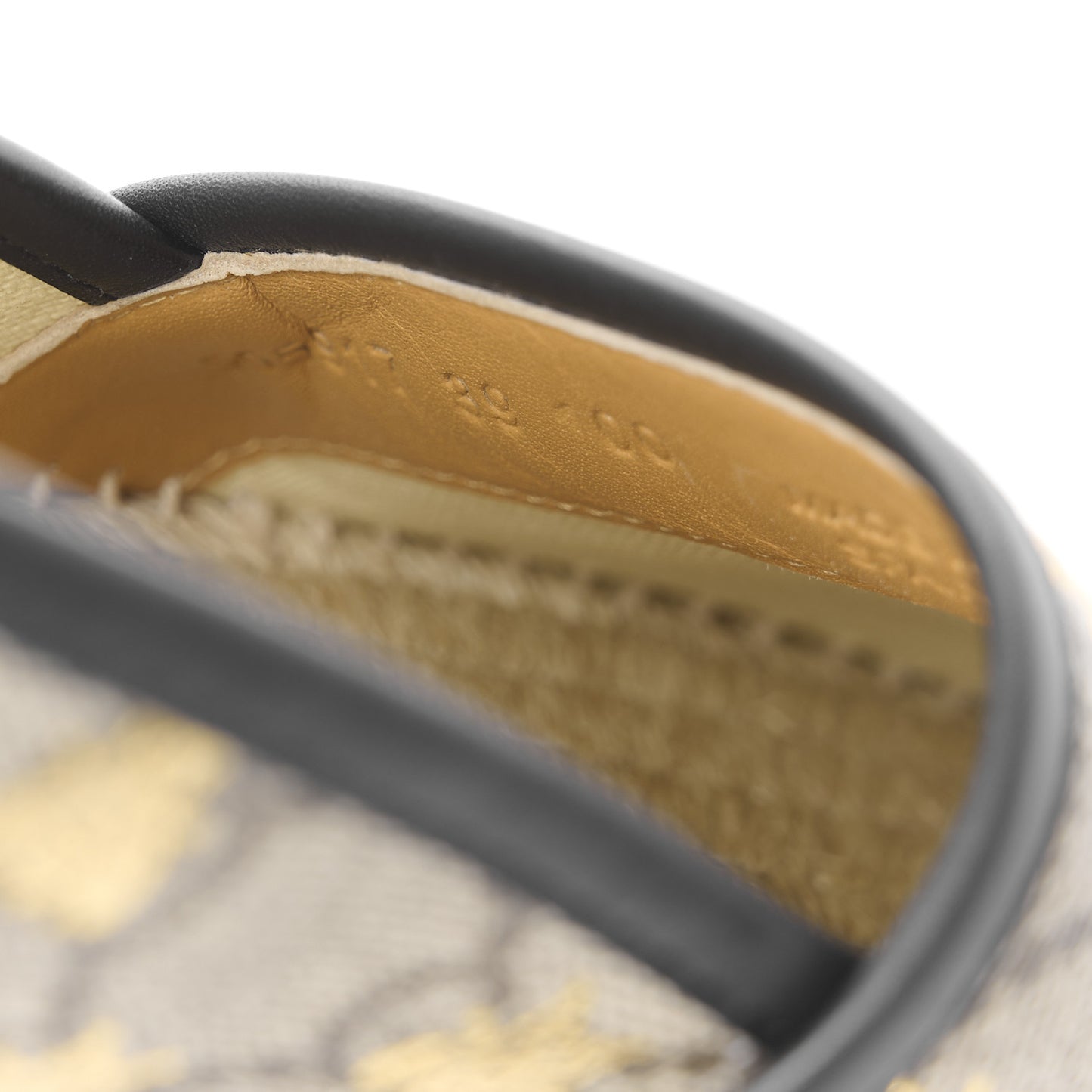 GG Supreme Monogram Bees Espadrille Flats 39 Beige Ebony Oro Black