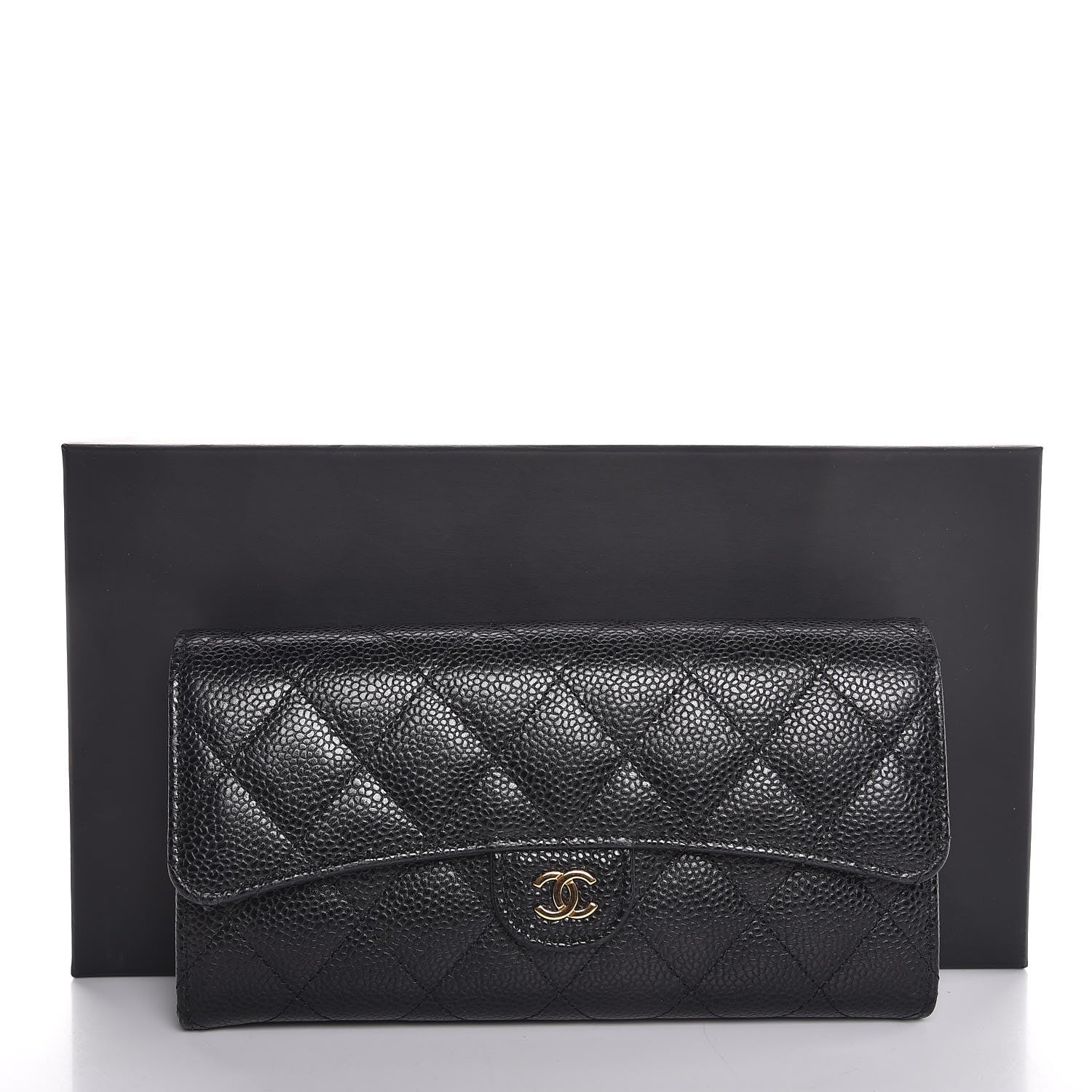 Chanel Caviar Quilted Large Flap Wallet Black 9 of 9