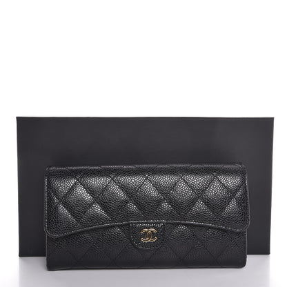 Chanel Caviar Quilted Large Flap Wallet Black 9 of 9