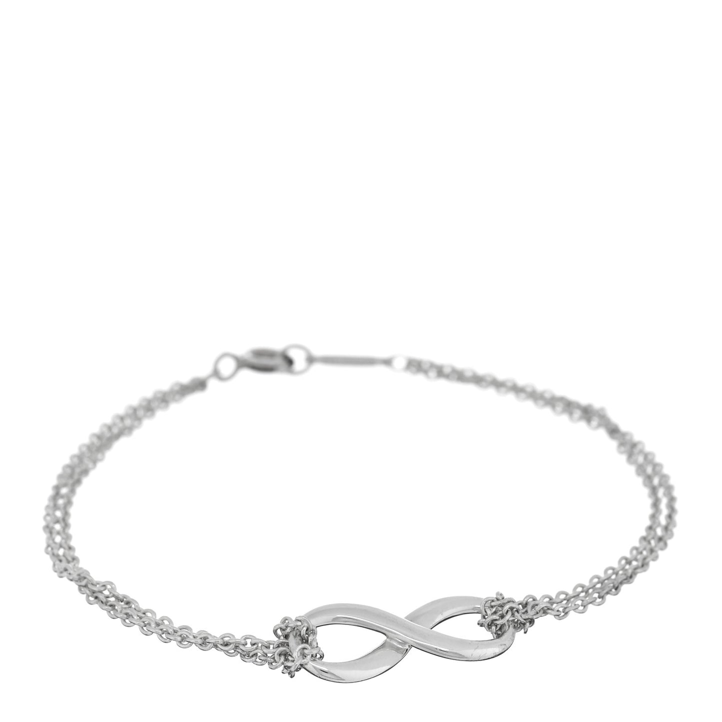 Sterling Silver Infinity Double Chain Bracelet