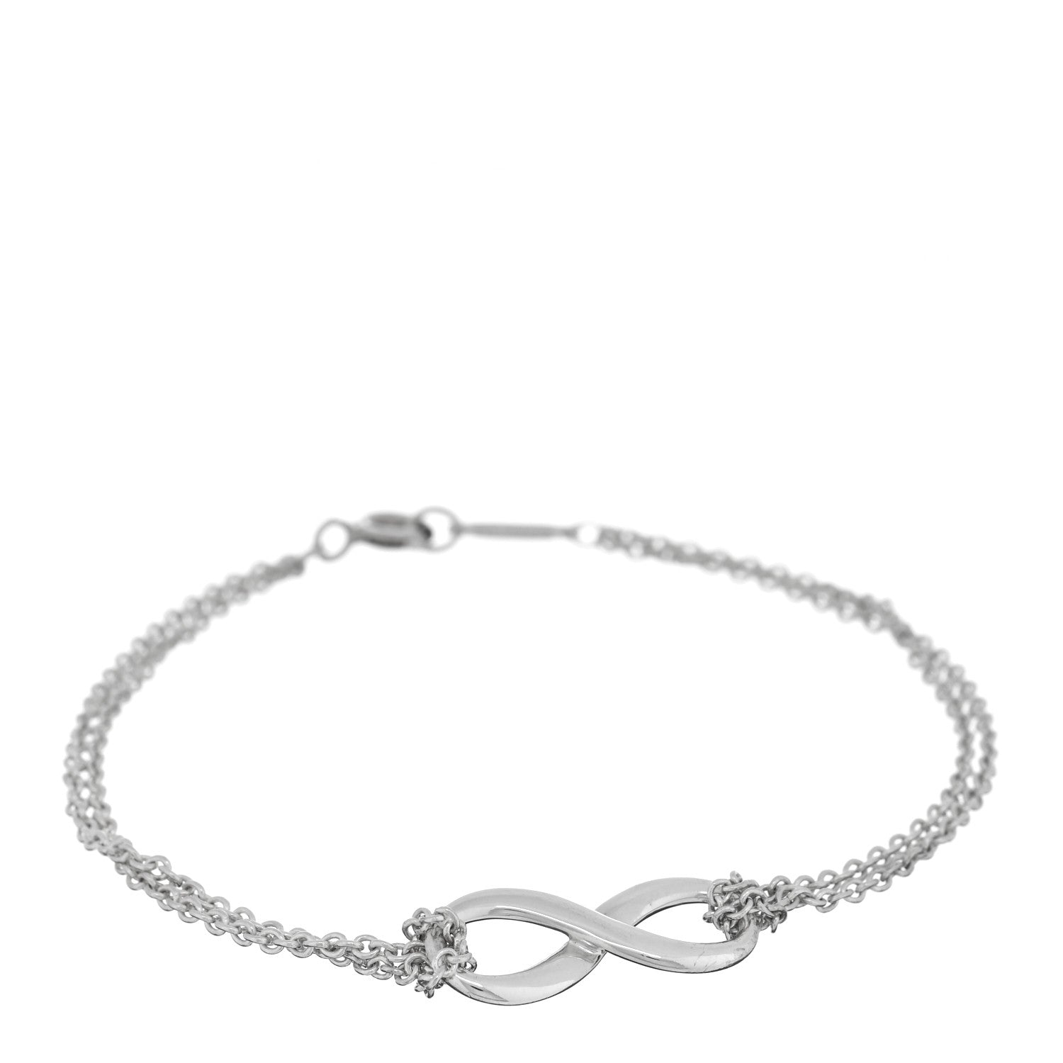 Tiffany Sterling Silver Infinity Double Chain Bracelet 1 of 4