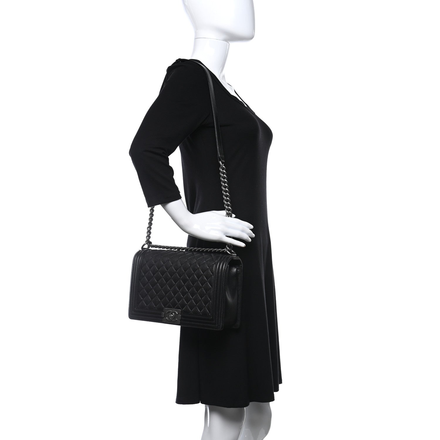 Chanel Calfskin Quilted Medium Boy Flap Dark Brown 2 of 11