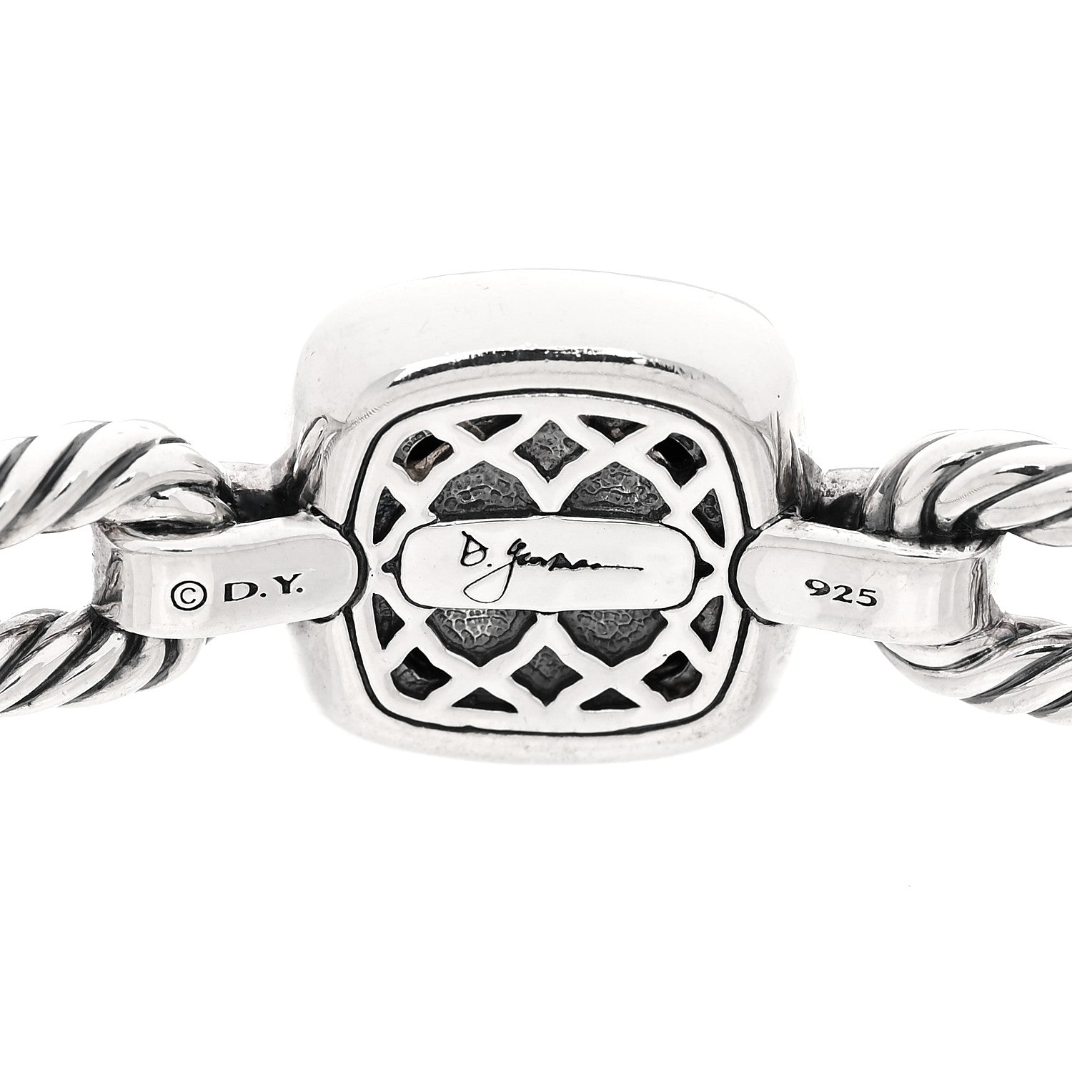 David Yurman Sterling Silver Diamond Black Orchid Albion Cable Bracelet 6 of 6