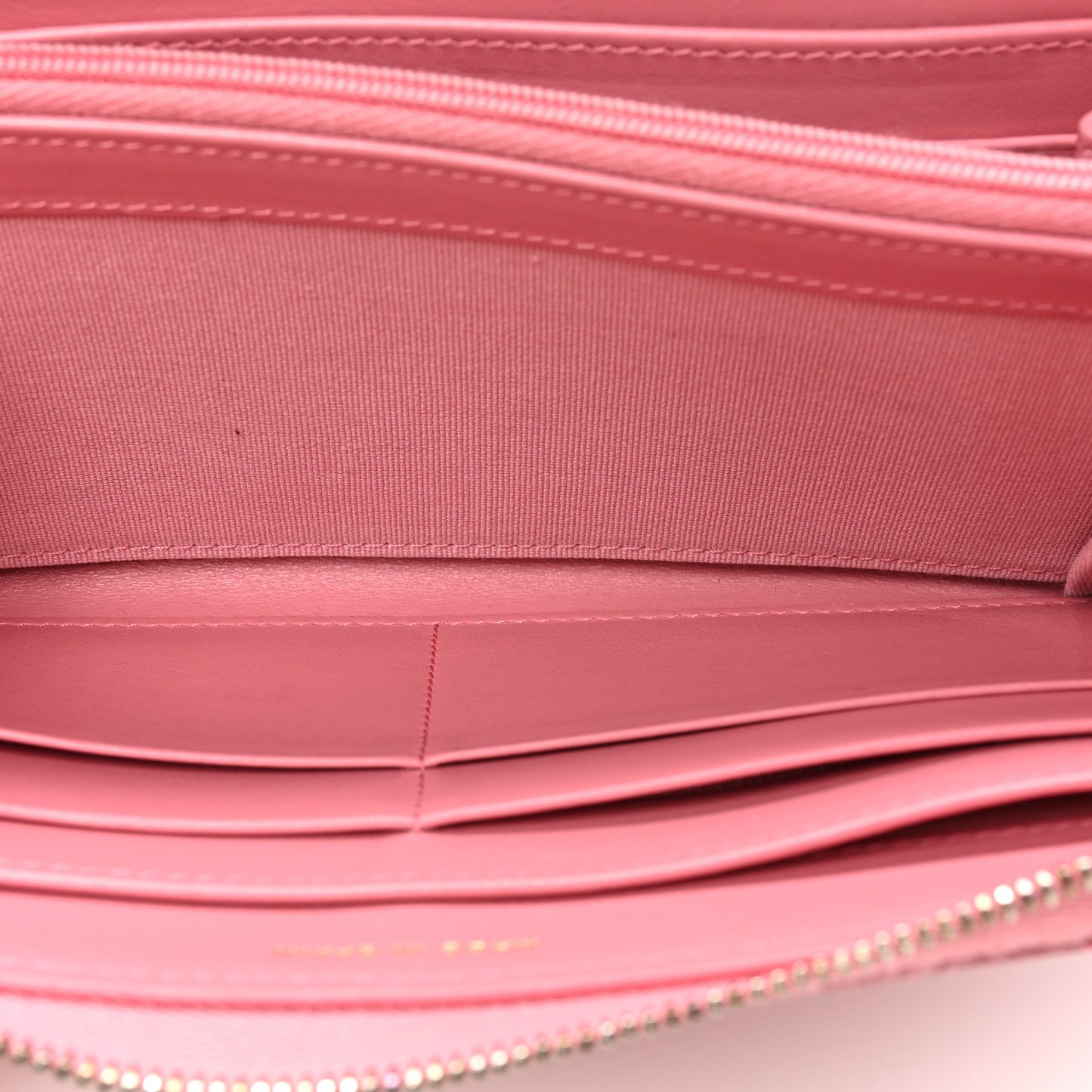 Caviar Quilted Large Gusset Zip Around Wallet Pink