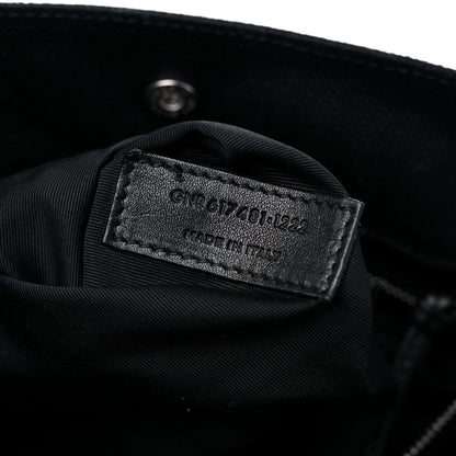 Saint Laurent Raffia Linen Calfskin Small Rive Gauche Tote Black 7 of 9