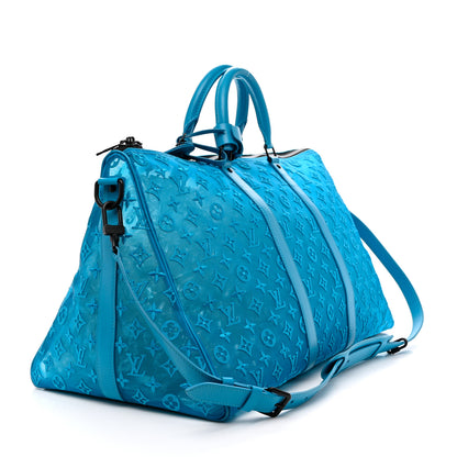 Louis Vuitton Monogram See Through Keepall Triangle Bandouliere 50 Turquoise 2 of 19