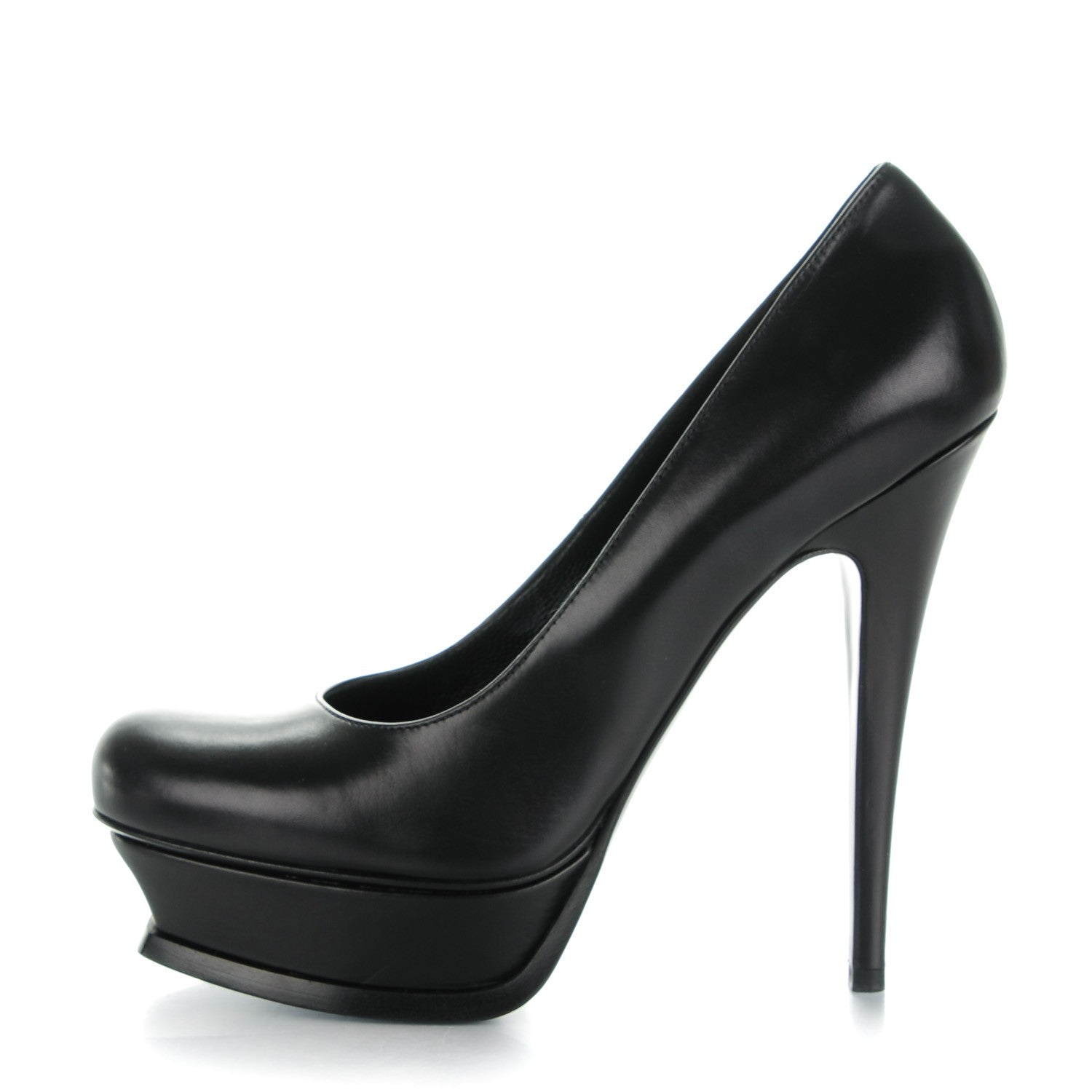 Saint Laurent Calfskin Tribtute 105 Platform Pumps 39 Nero Black 1 of 9