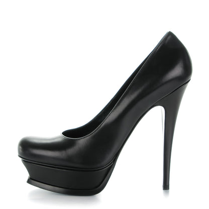 Saint Laurent Calfskin Tribtute 105 Platform Pumps 39 Nero Black 1 of 9