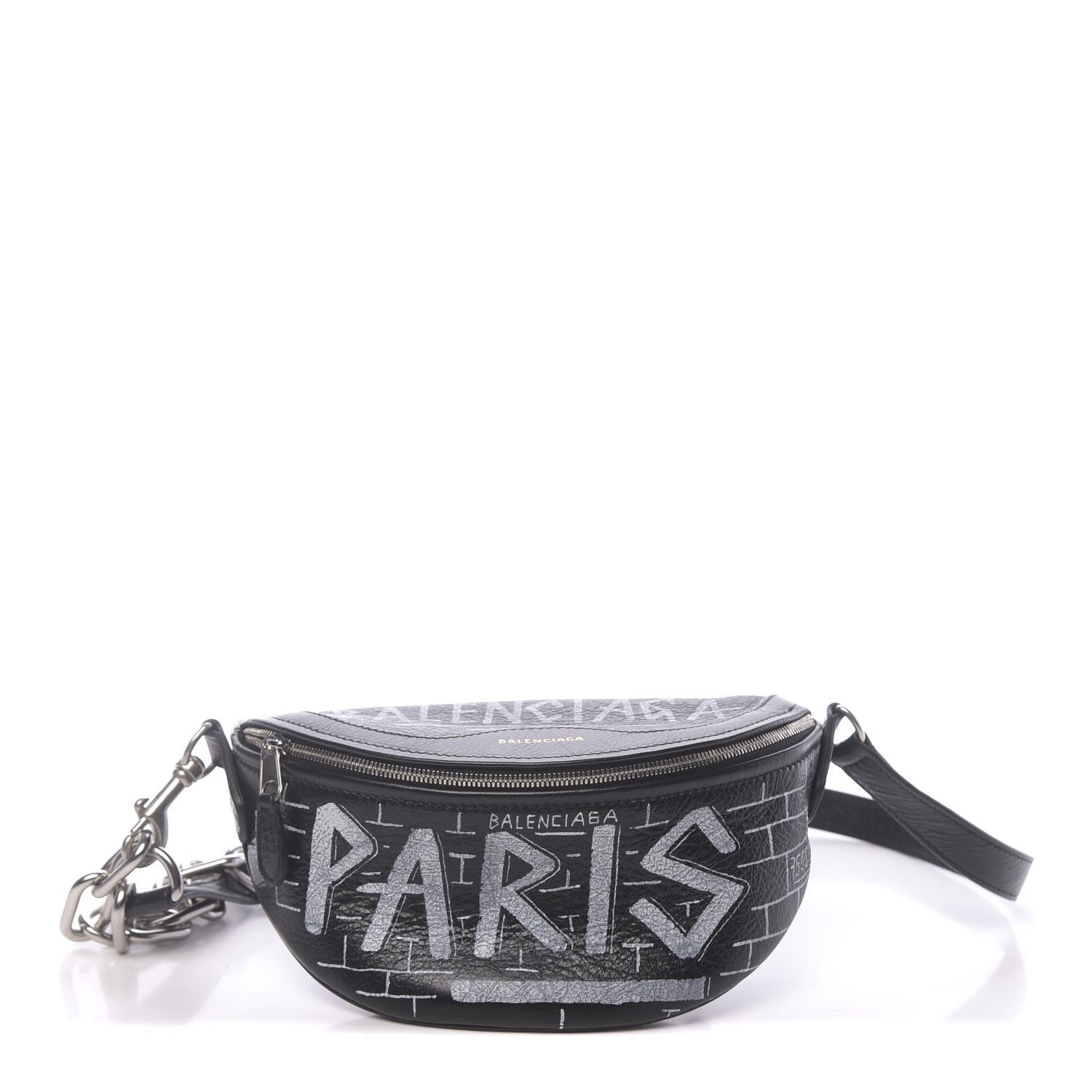 Balenciaga Agneau Arena Graffiti All Over XXS Souvenir Belt Bag Black White 1 of 10