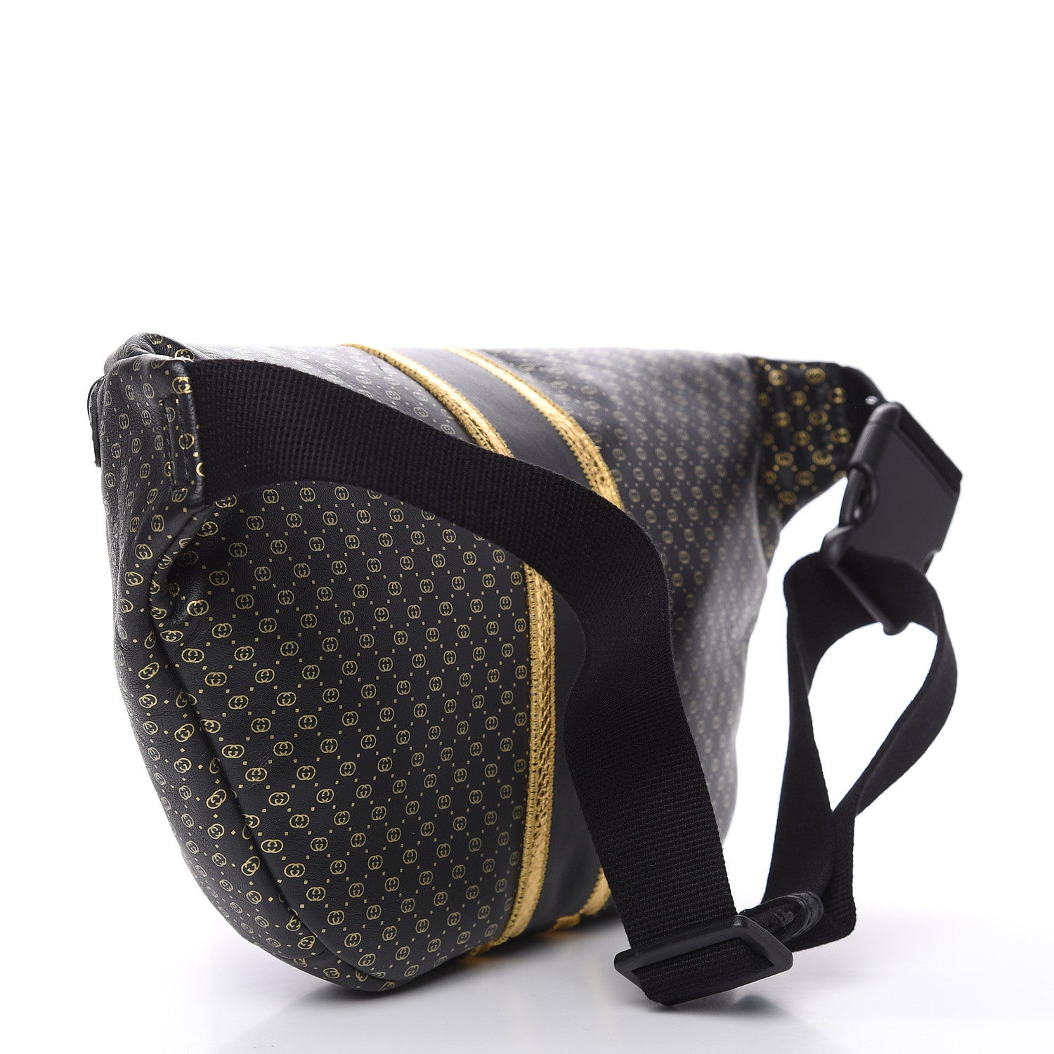 Gucci X DAPPER DAN Calfskin Laminated Ayers GG Micro Monogram Mens Belt Bag Black 3 of 13