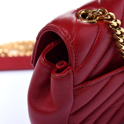 Saint Laurent Nappa Matelasse Chevron Classic Monogram Baby Chain Bag New Red 11 of 14