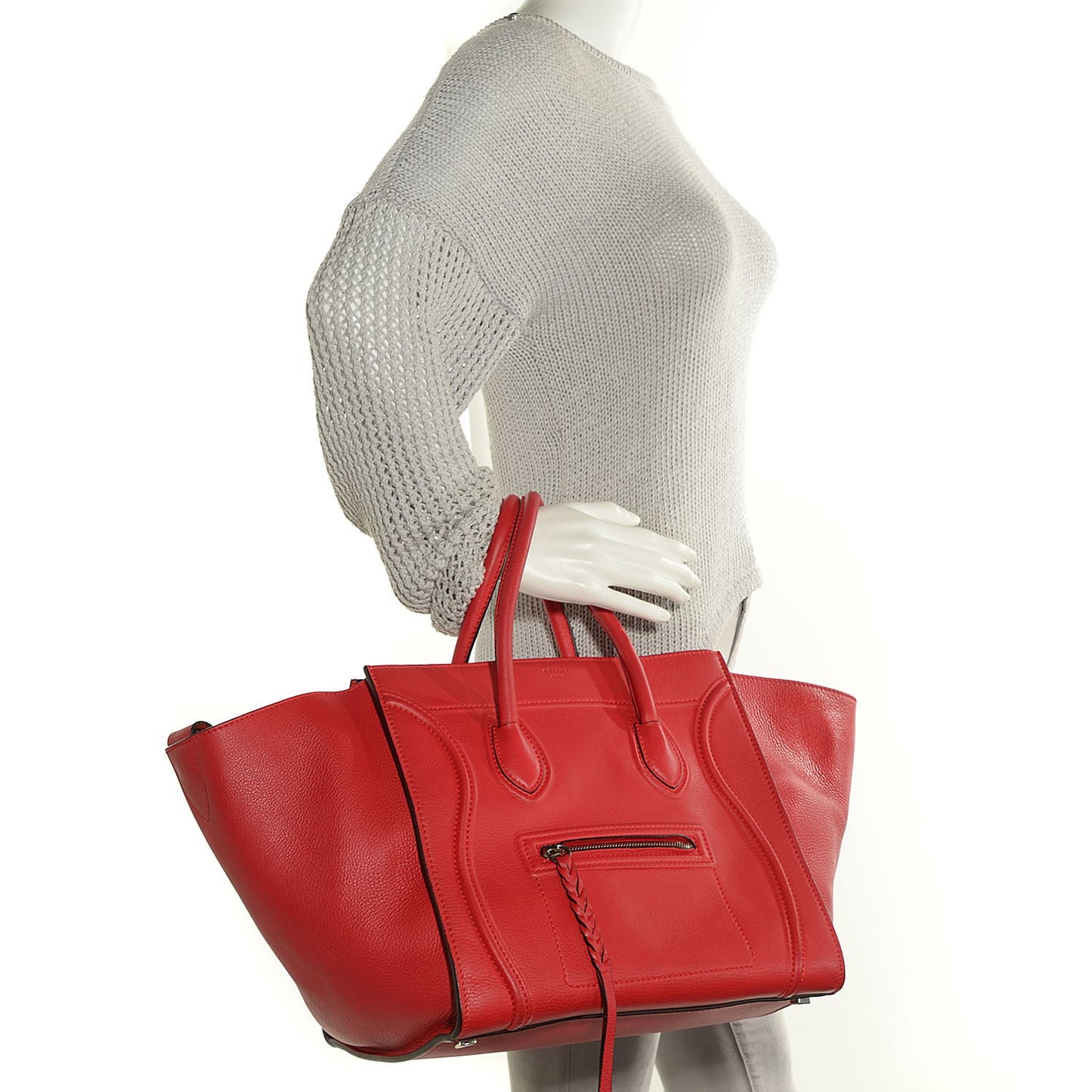 Supple Calfskin Medium Phantom Luggage Vermillion