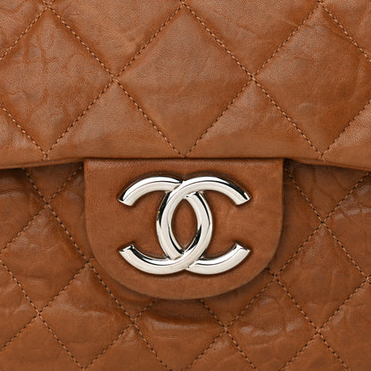 Chanel Washed Lambskin Quilted Chain Around Maxi Flap Brown 8 of 11