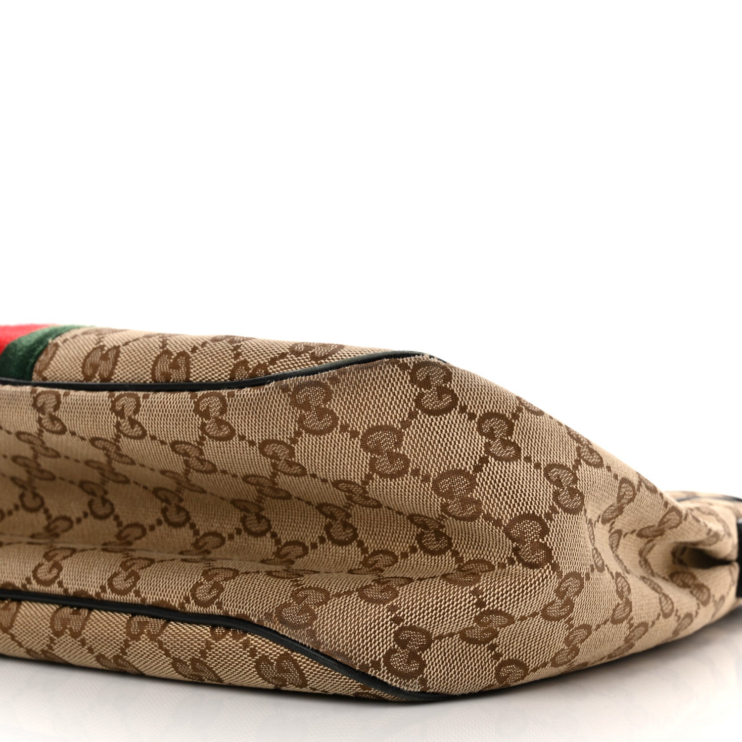 Gucci Monogram Calfskin Sherry Line Web Hobo Brown 10 of 13