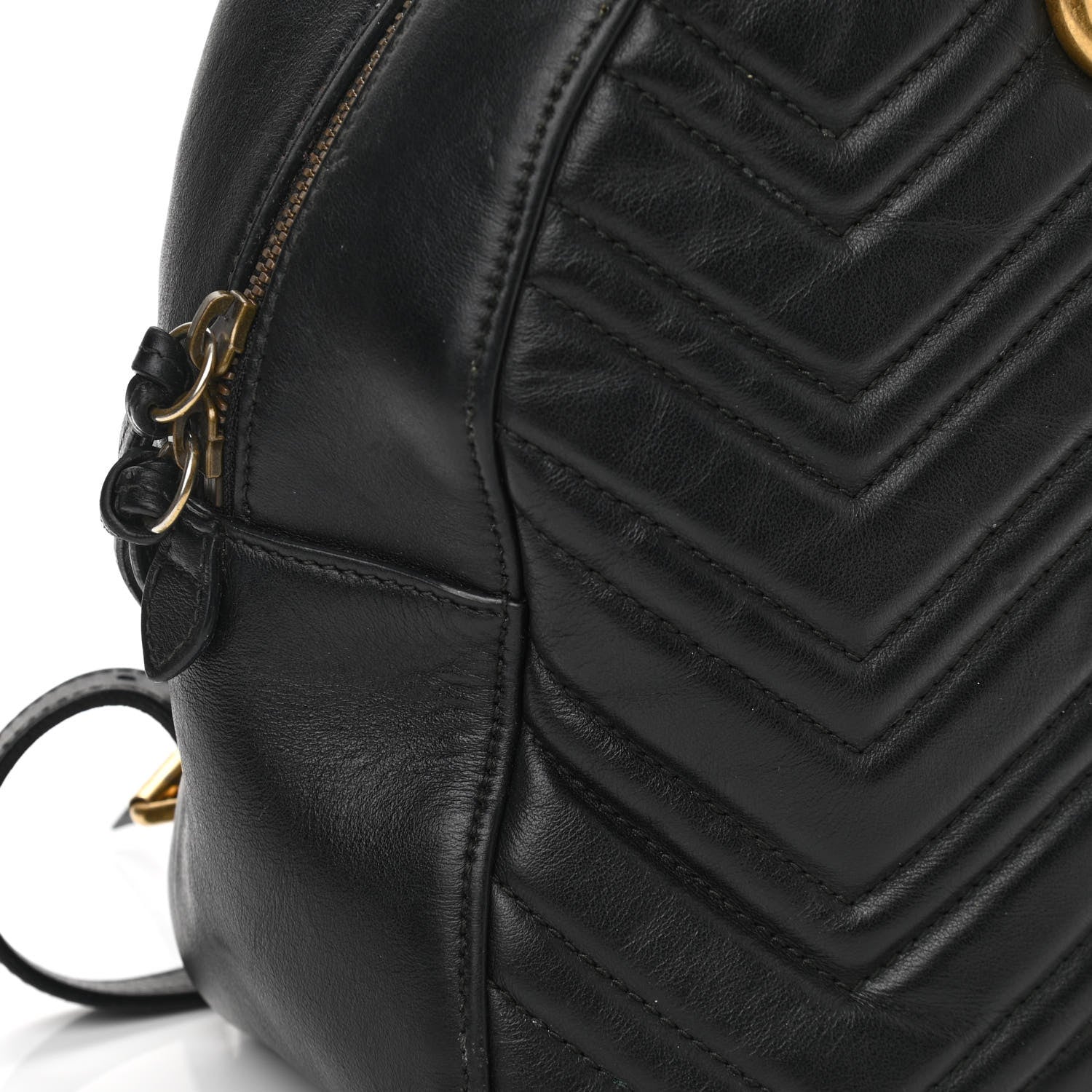 Gucci Calfskin Matelasse GG Marmont Dome Backpack Black 14 of 14