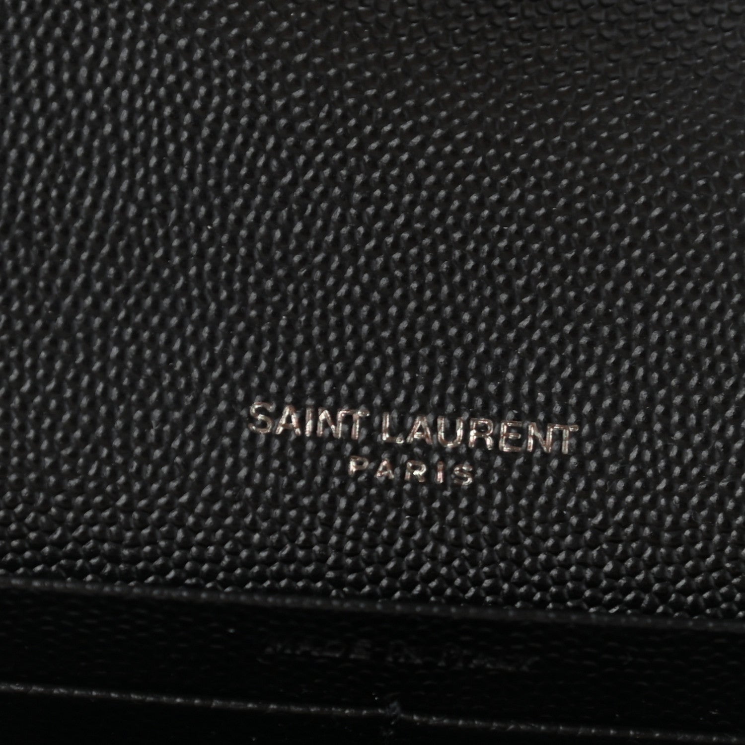 Saint Laurent Grain De Poudre Matelasse Chevron Monogram Flap Wallet Black 6 of 9