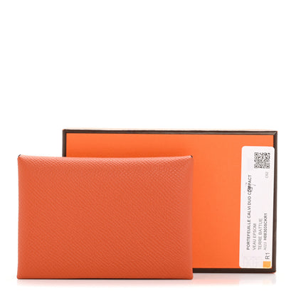 Hermes Epsom Calvi Duo Card Case Terre Battue 8 of 8