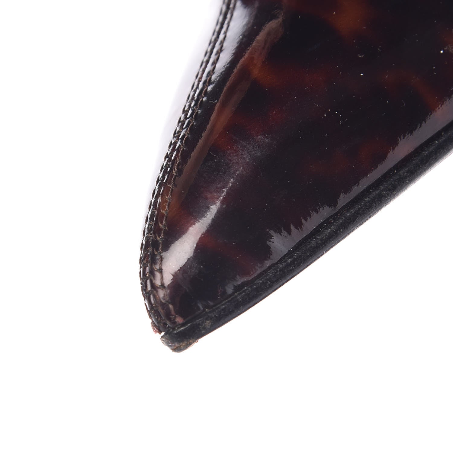 Christian Louboutin Patent Tortoiseshell 100 Tall Boots 37 Tartaruga 11 of 12