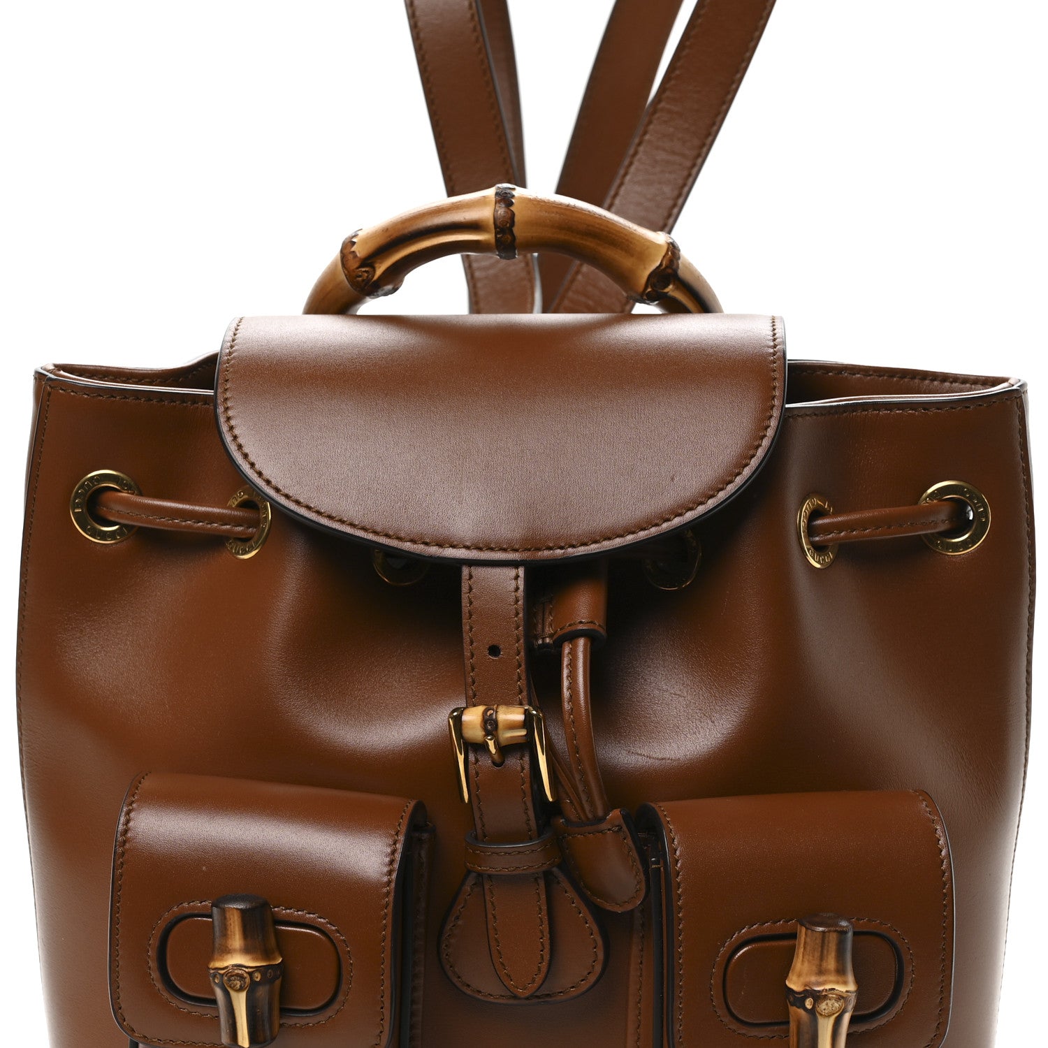 Gucci Calfskin Bamboo Backpack Cuir 1850930 – FASHIONPHILE