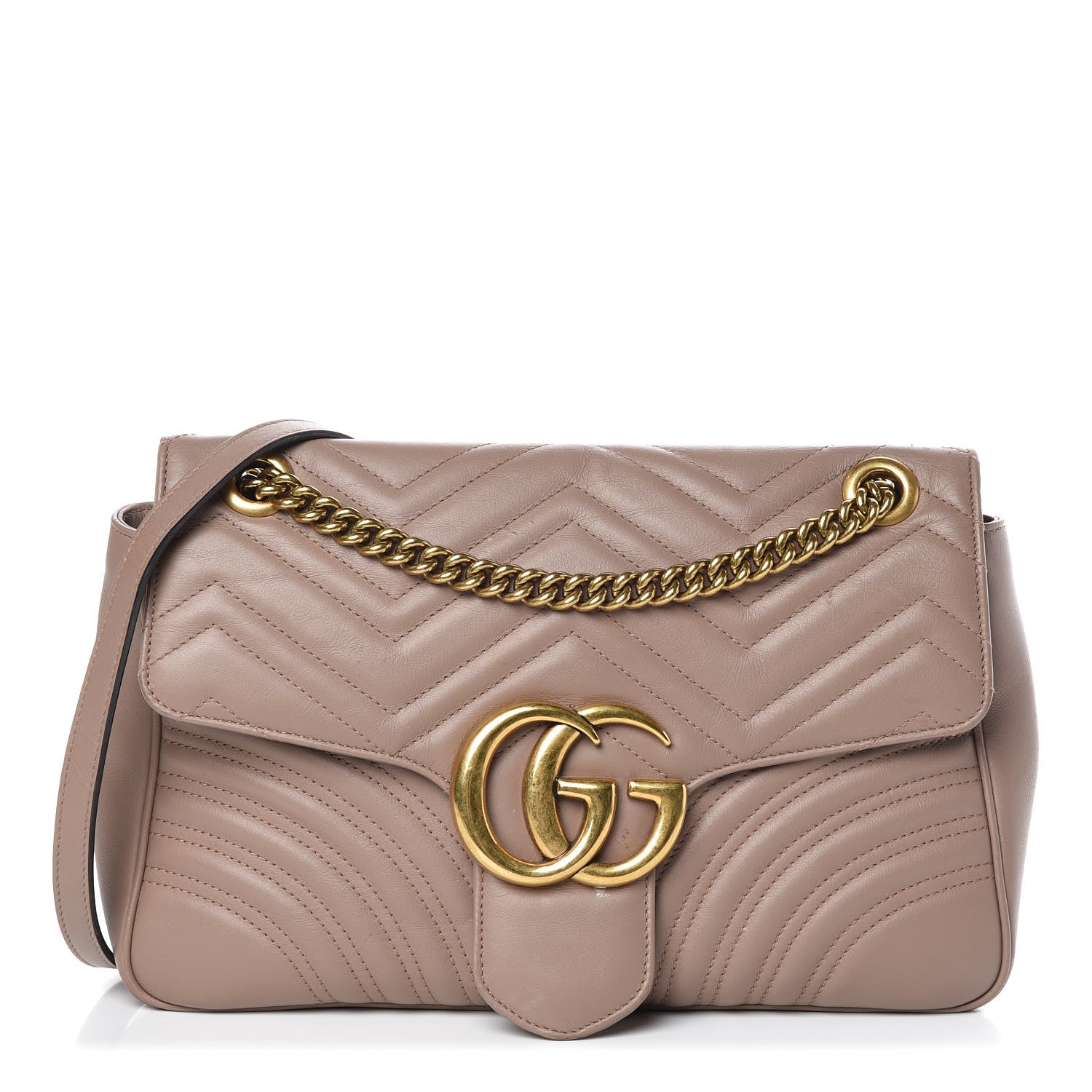 Gucci Calfskin Matelasse Medium GG Marmont Shoulder Bag Porcelain Rose 1 of 10