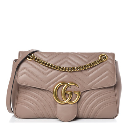 Gucci Calfskin Matelasse Medium GG Marmont Shoulder Bag Porcelain Rose 1 of 10