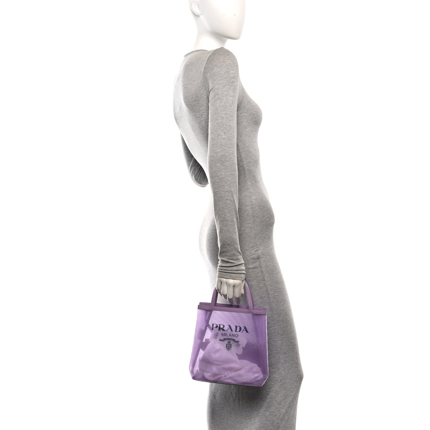 Prada Sequin Mesh Small Tote Bag Lilium 2 of 10