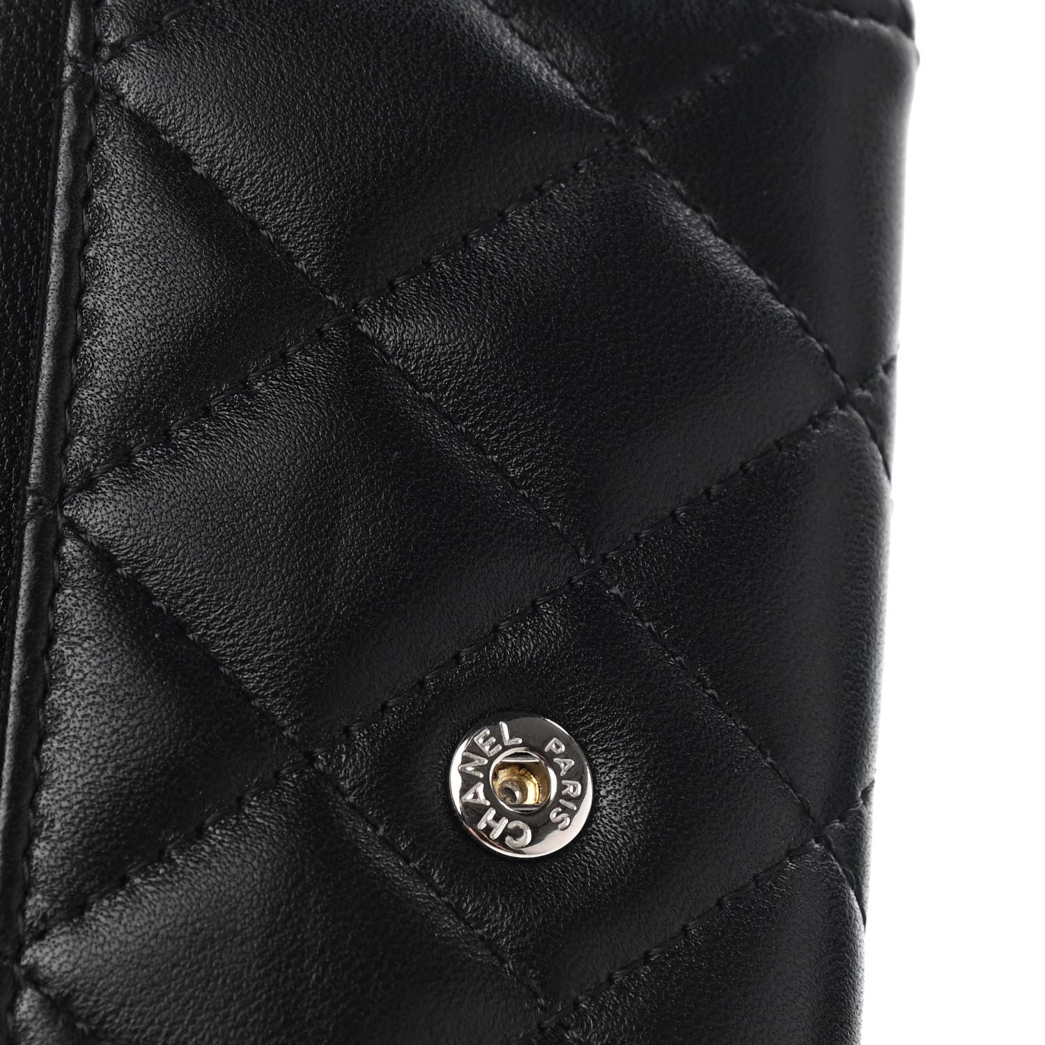 Chanel Lambskin Quilted Flap Card Holder Wallet So Black 10 of 11