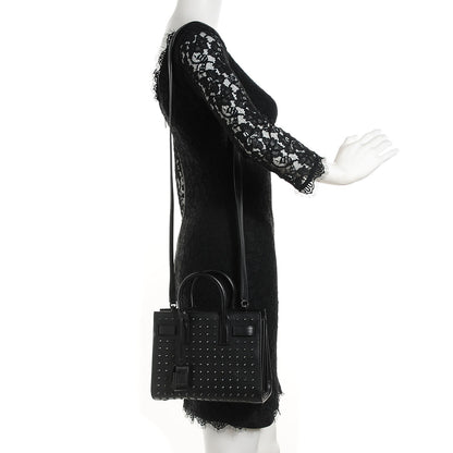 Saint Laurent Calfskin Studded Nano Sac De Jour Black 2 of 8
