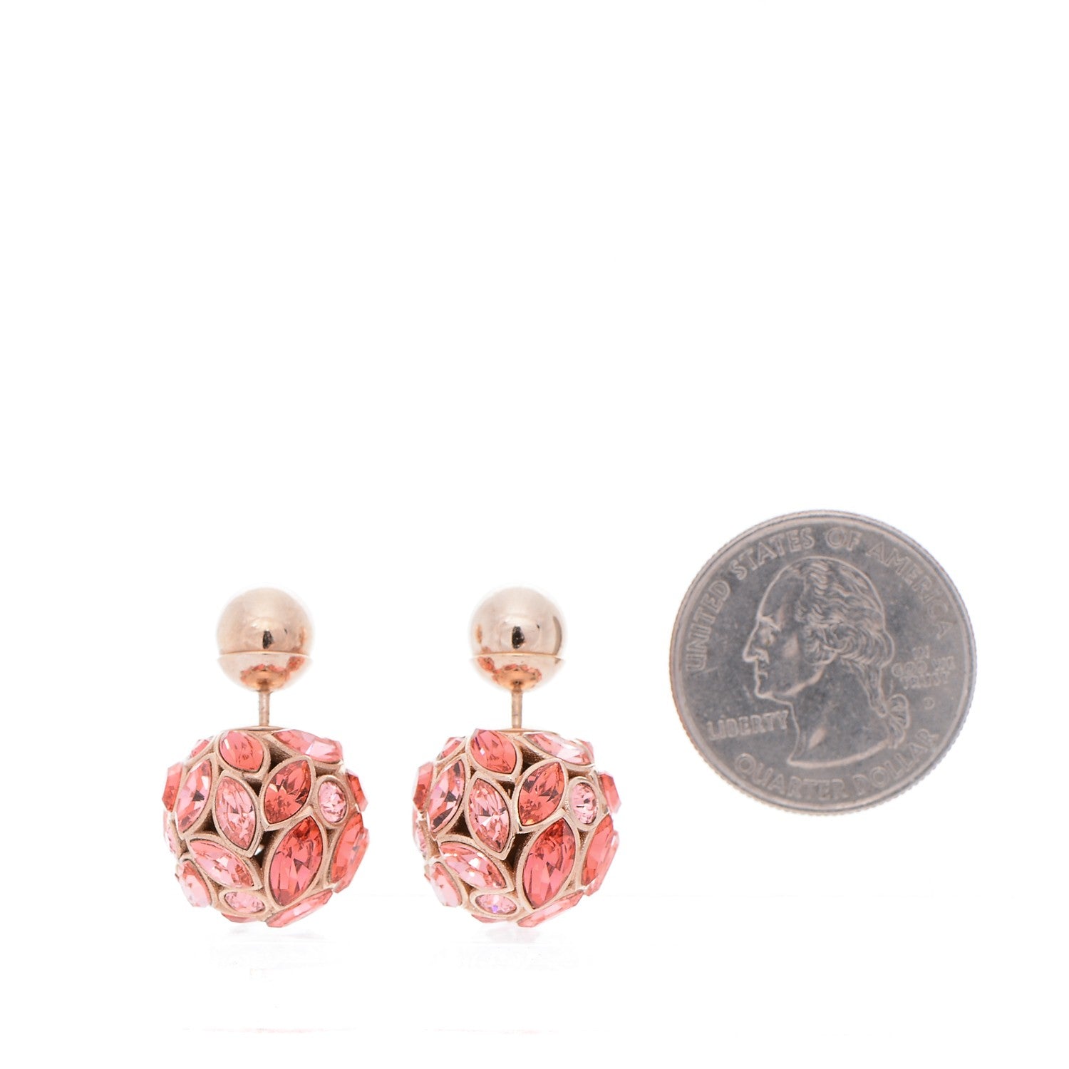 Christian Dior Metal Crystal Mise En Dior Tribal Earrings Pink 2 of 4