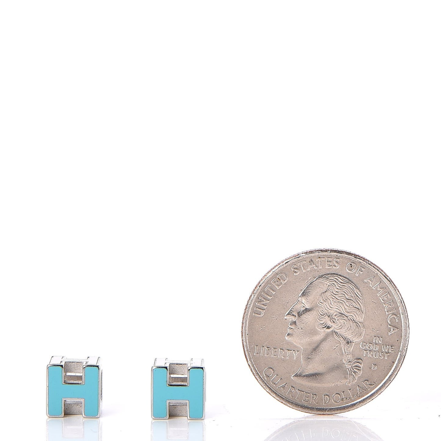 Palladium Lacquered Cage d'H Earrings Bleu Atoll