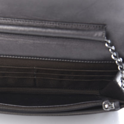 Chanel Iridescent Lambskin Quilted Wallet On Chain WOC Grey 5 of 15