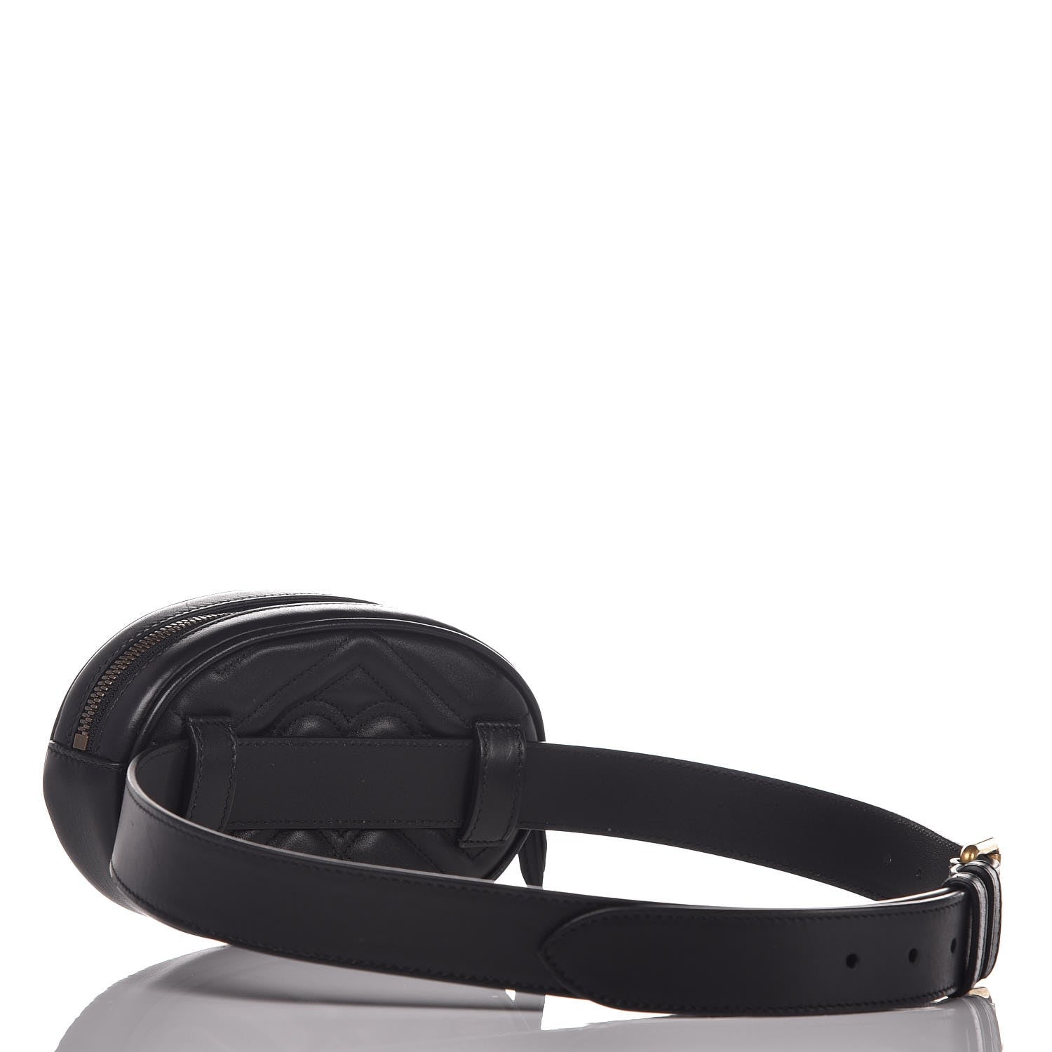 Gucci Calfskin Matelasse GG Marmont Belt Bag 85 34 Black 4 of 7
