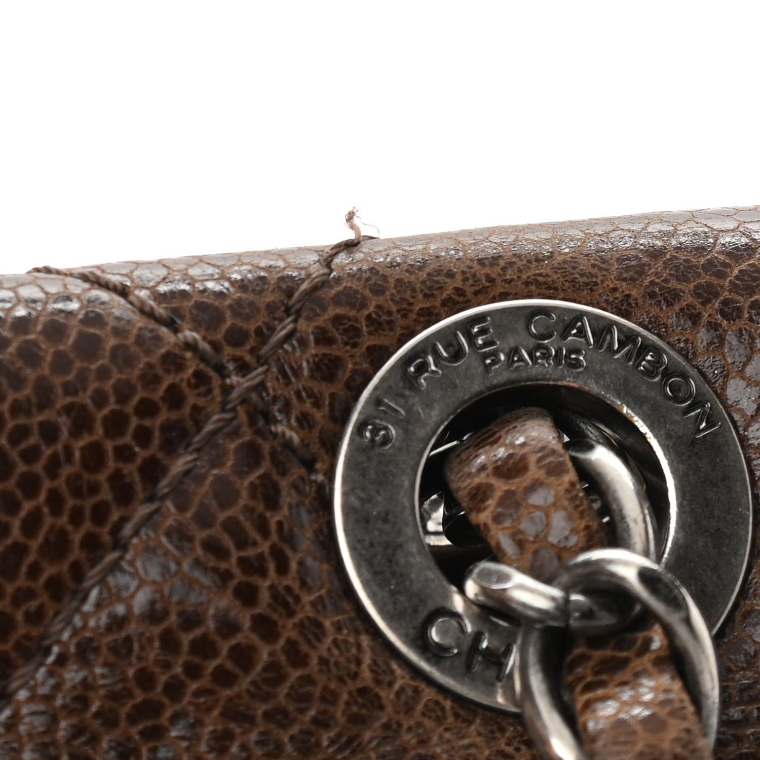 Chanel Crumpled Grained Calfskin Medium CC Crave Flap Brown 13 of 13