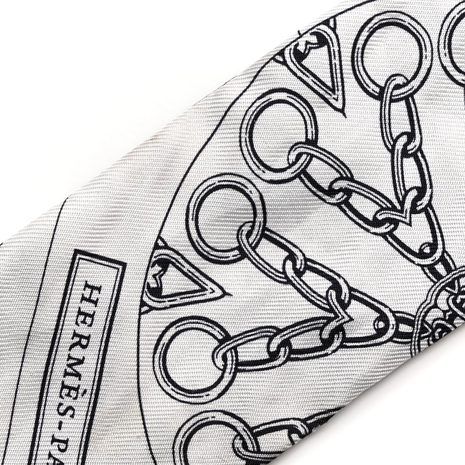 Hermes Silk Effet Kaleidoscope Twilly White Anthracite Marron 7 of 7