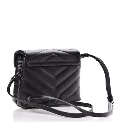 Saint Laurent Calfskin Y Quilted Monogram Toy Loulou Crossbody Bag Black 3 of 10