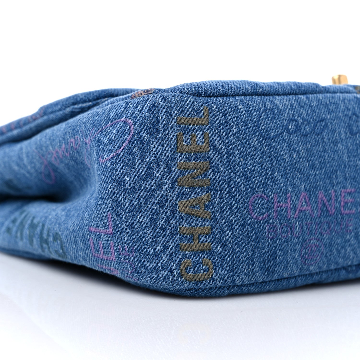 Chanel Denim Quilted Denim Large Mood Flap Blue Multicolor 8 of 9