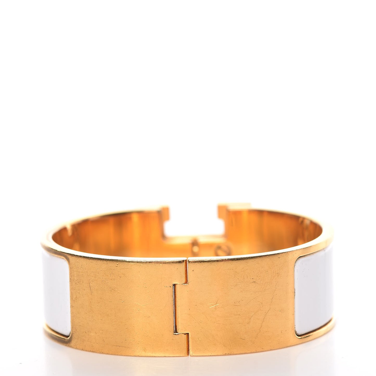 Enamel Wide Clic Clac H Bracelet PM White