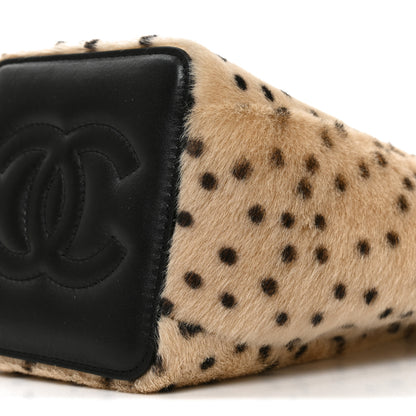 Chanel Pony Hair Cheetah Printed CC Chain Bucket Bag Light Beige Black 10 of 10