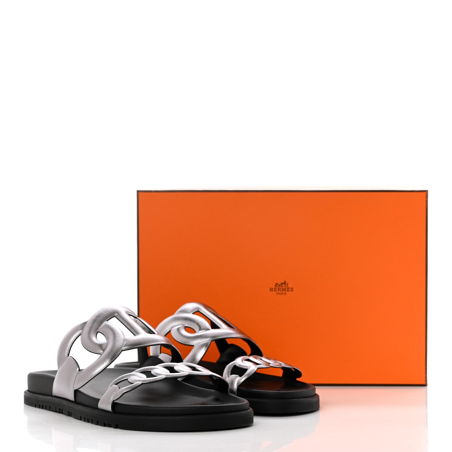 Hermes Nappa Extra Sandals 39 Gris Argent 10 of 10