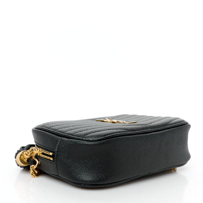 Saint Laurent Grain De Poudre Matelasse Monogram Mini Lou Camera Bag Black 4 of 11