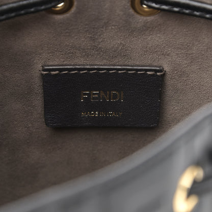 Fendi Vitello Liberty F is Fendi FF 1974 Embossed Mini Mon Tresor Bucket Bag Black 6 of 10