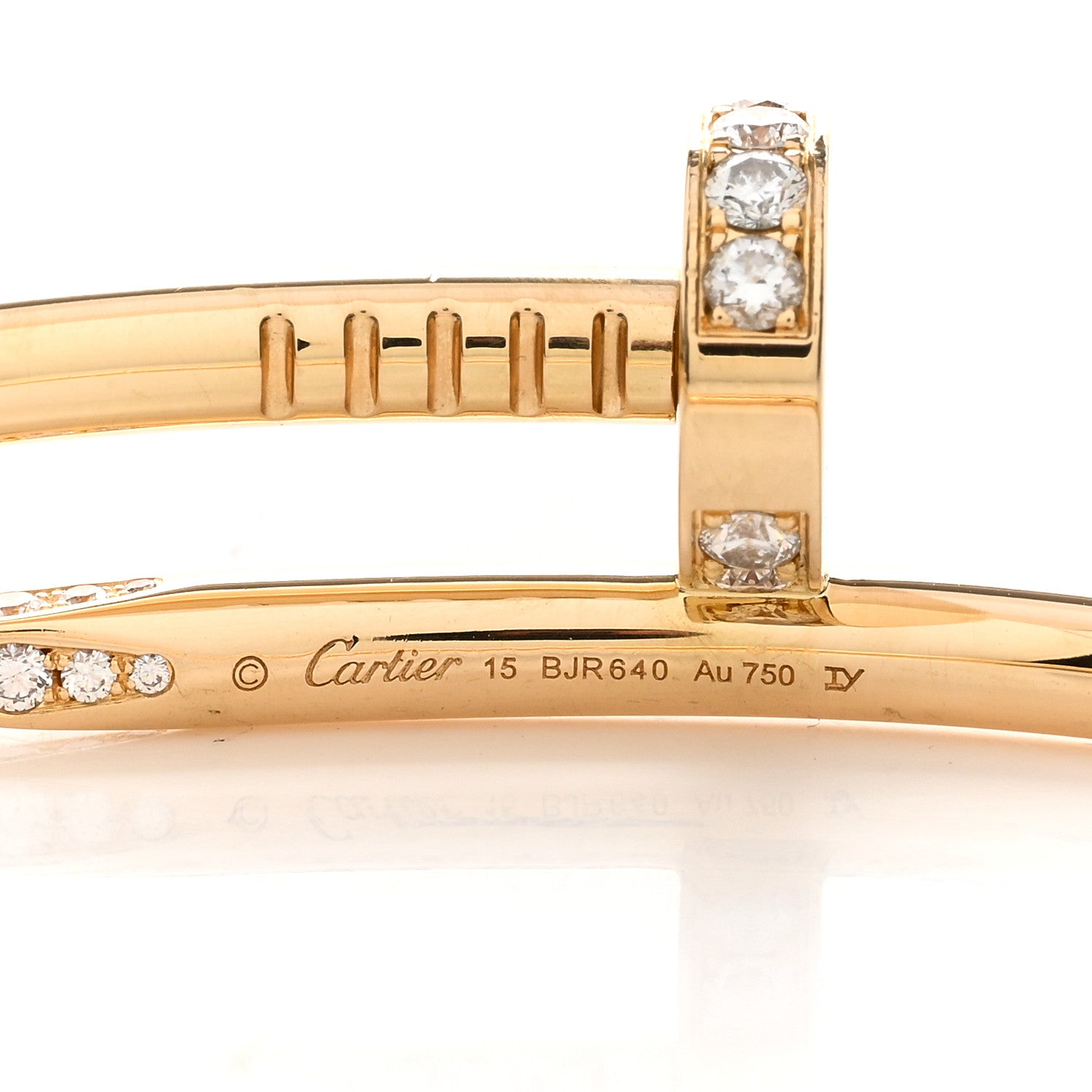 Cartier 18K Yellow Gold Diamond Juste Un Clou Bracelet 15 3 of 4