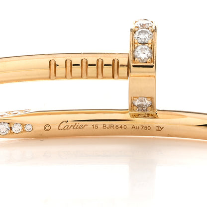 Cartier 18K Yellow Gold Diamond Juste Un Clou Bracelet 15 3 of 4