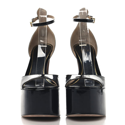 Valentino Garavani Patent Tan-Go 55/155mm Platform Sandals 39 Black 3 of 9