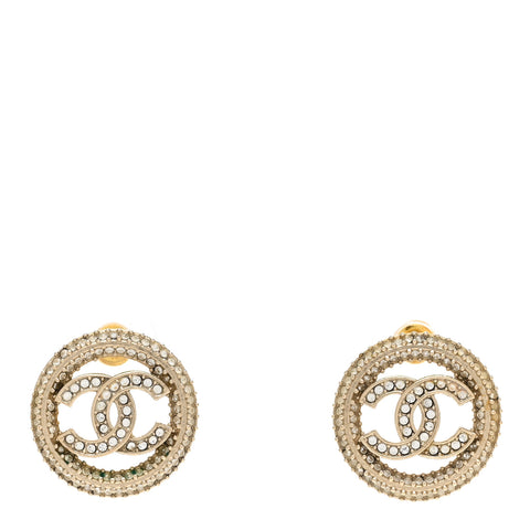 Crystal CC Vendome Round Earrings Gold