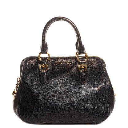 Miu Miu Goatskin Madras Bauletto Nero Black 1 of 10