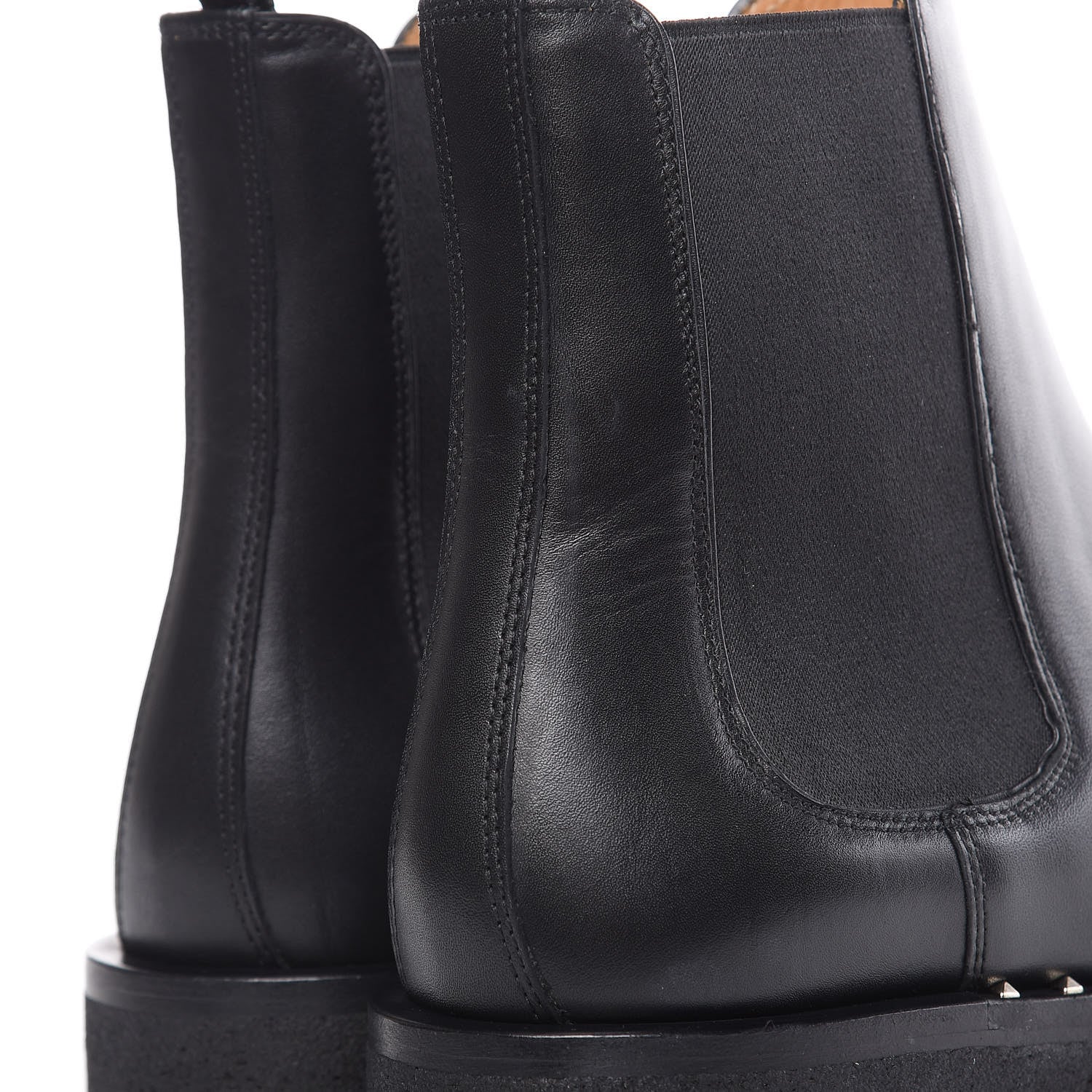 Valentino Garavani Calfskin Soul Rockstud Beatle Chelsea Ankle Boots 41 Black 8 of 11