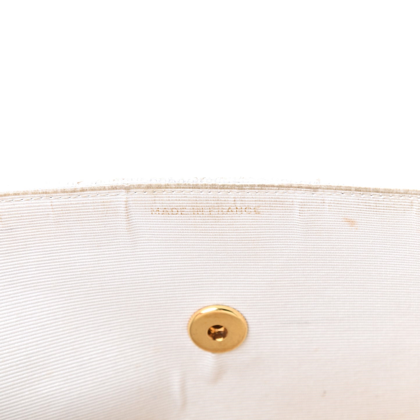 Woven Raffia Quilted CC Fringe Flap White