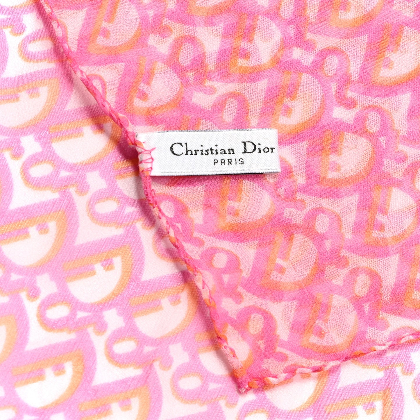 Silk Monogram Scarf Pink